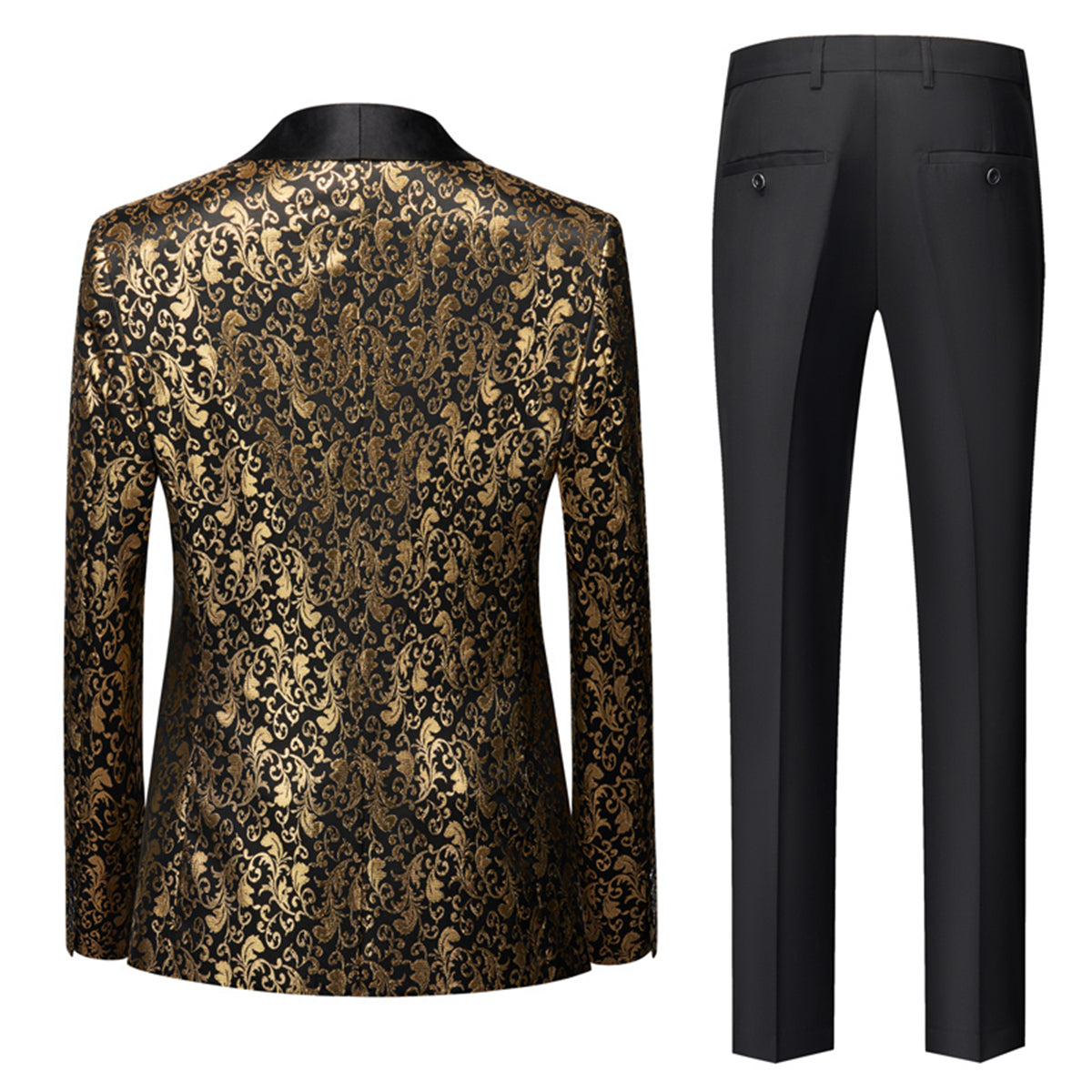 Tailored Fit Single Breasted One-button 3 Pieces Printed Men's Prom Party Suits