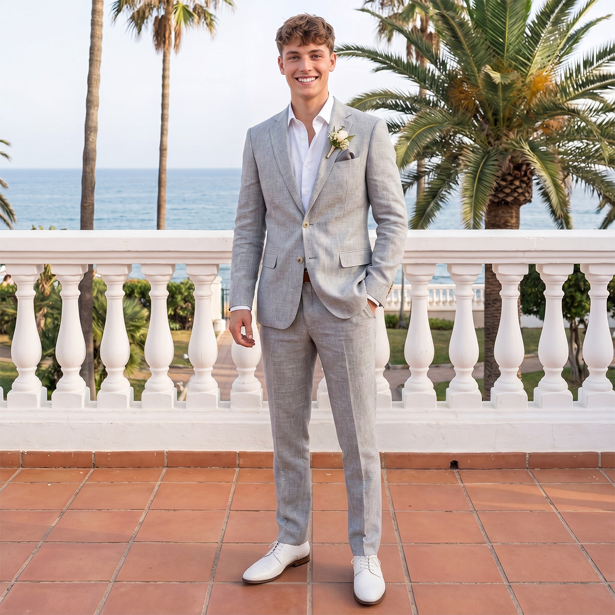 Tailored Fit Single Breasted Two-buttons 2 Pieces Men's Wedding Suits