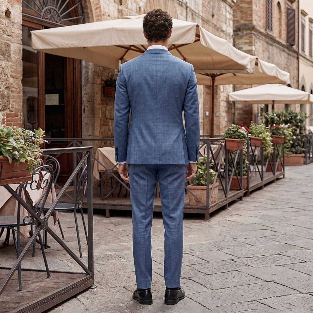 Tailored Fit Single Breasted Two-buttons 2 Pieces Plaid Men's Wedding Suits