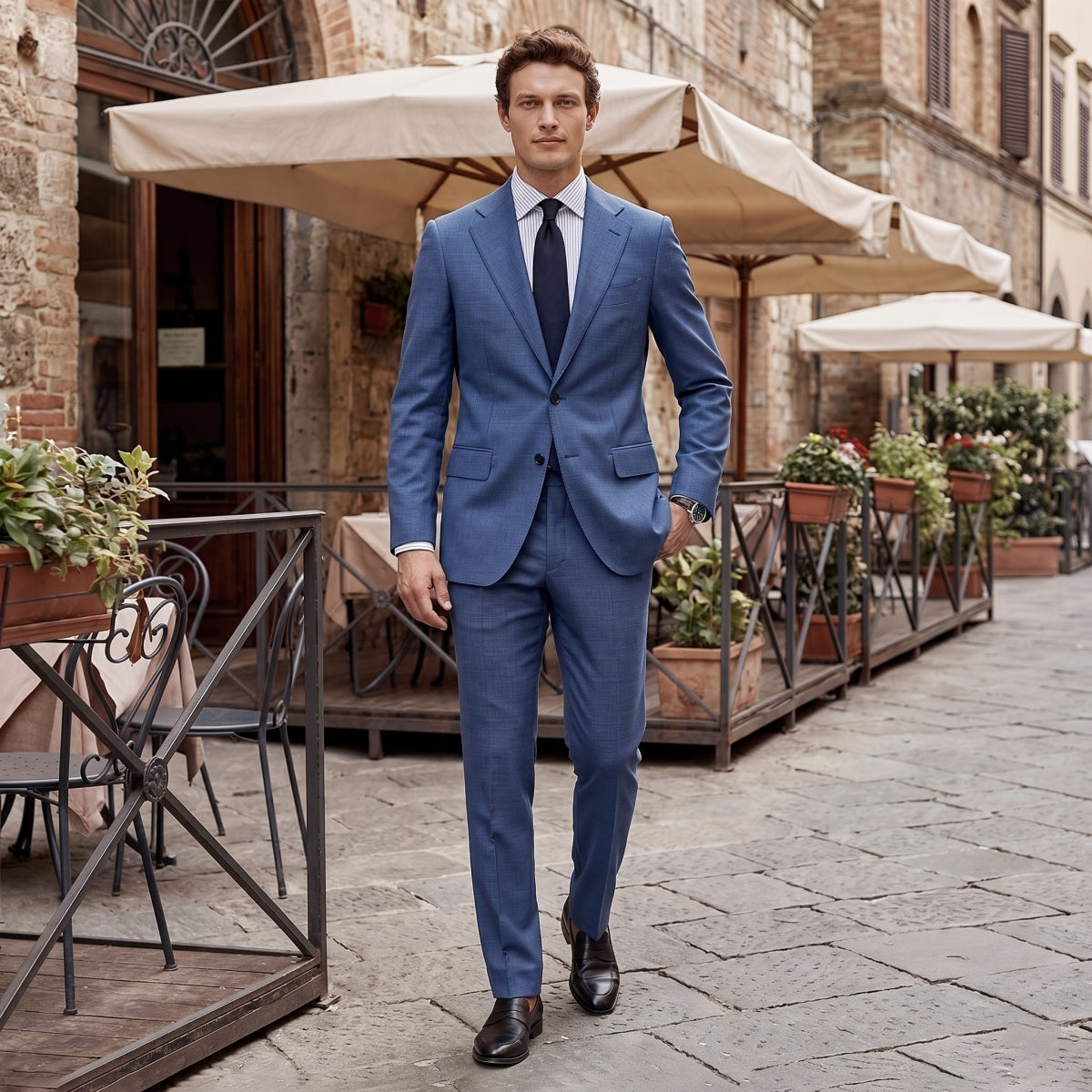 Tailored Fit Single Breasted Two-buttons 2 Pieces Men's Wedding Suits