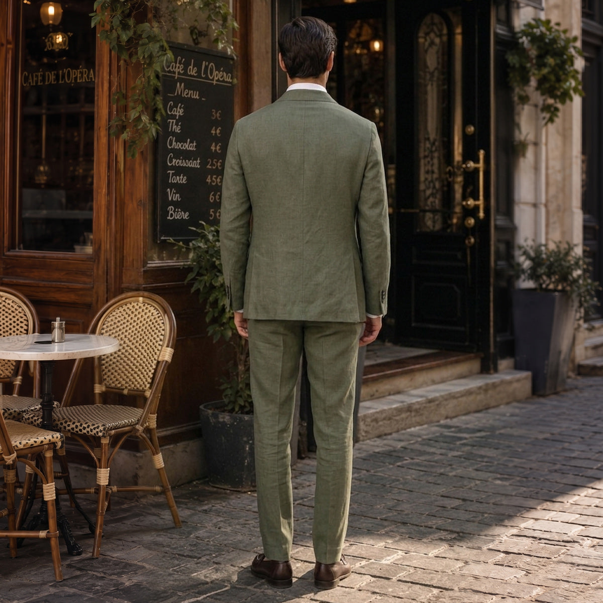 Tailored Fit Single Breasted Two-buttons 2 Pieces Solid Colored Men's Wedding Suits