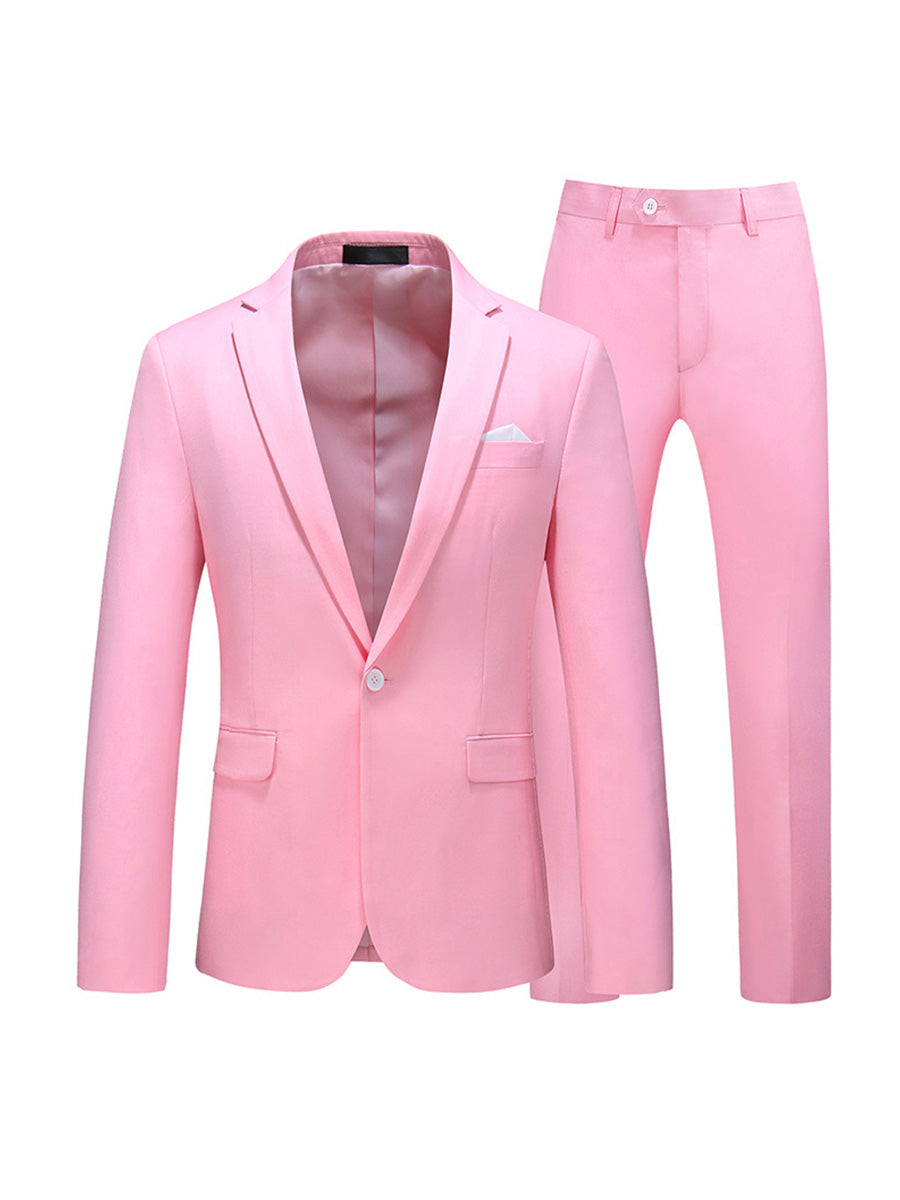 Tailored Fit Single Breasted One-button 2 Pieces Men's Prom Party Suits