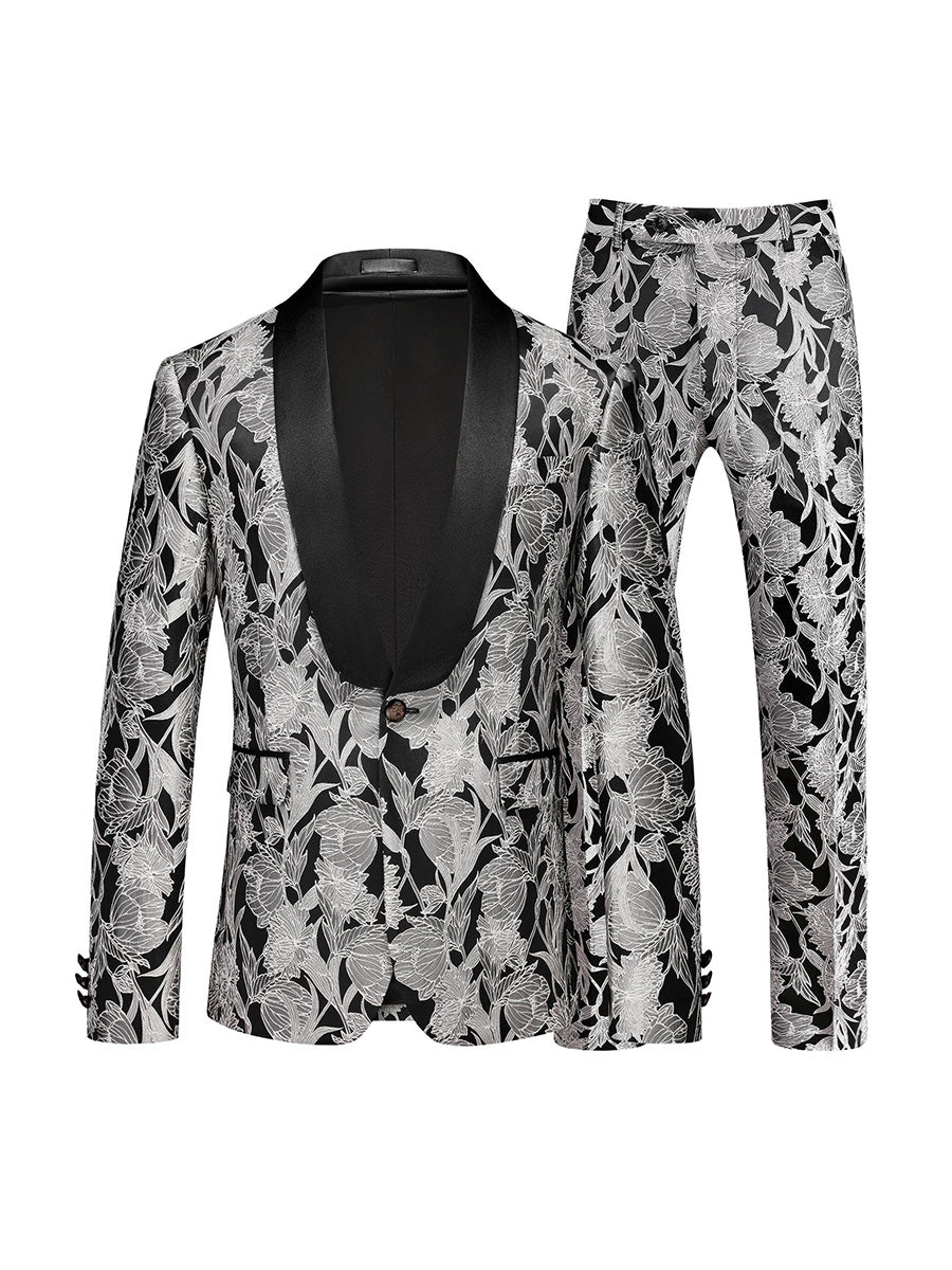 Tailored Fit Single Breasted One-button 2 Pieces Men's Prom Party Suits