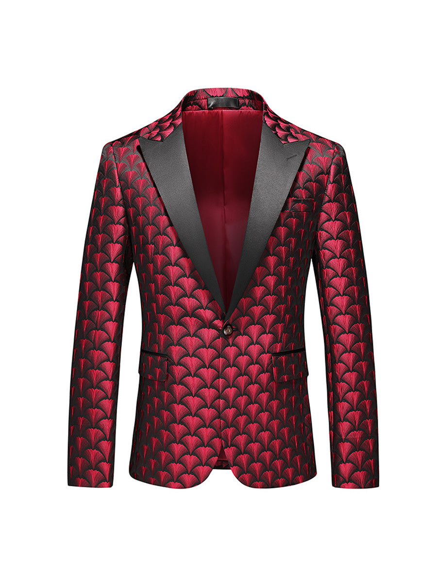 Tailored Fit Single Breasted One-button Men's Party Jacket