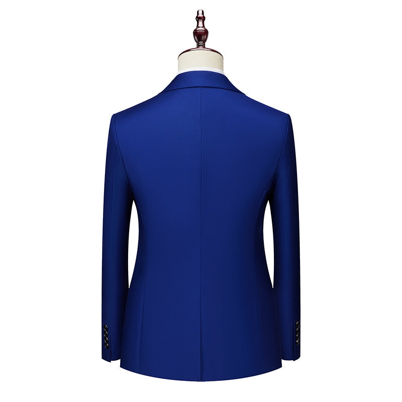 Tailored Fit Single Breasted One-button 2 Pieces Solid Colored Men's Casual Suits