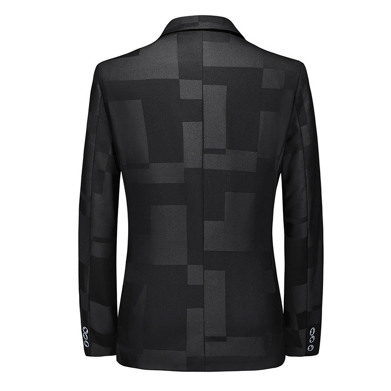 Tailored Fit Notched Single Breasted One-button Vintage Checkered Men's Blazer Jacket