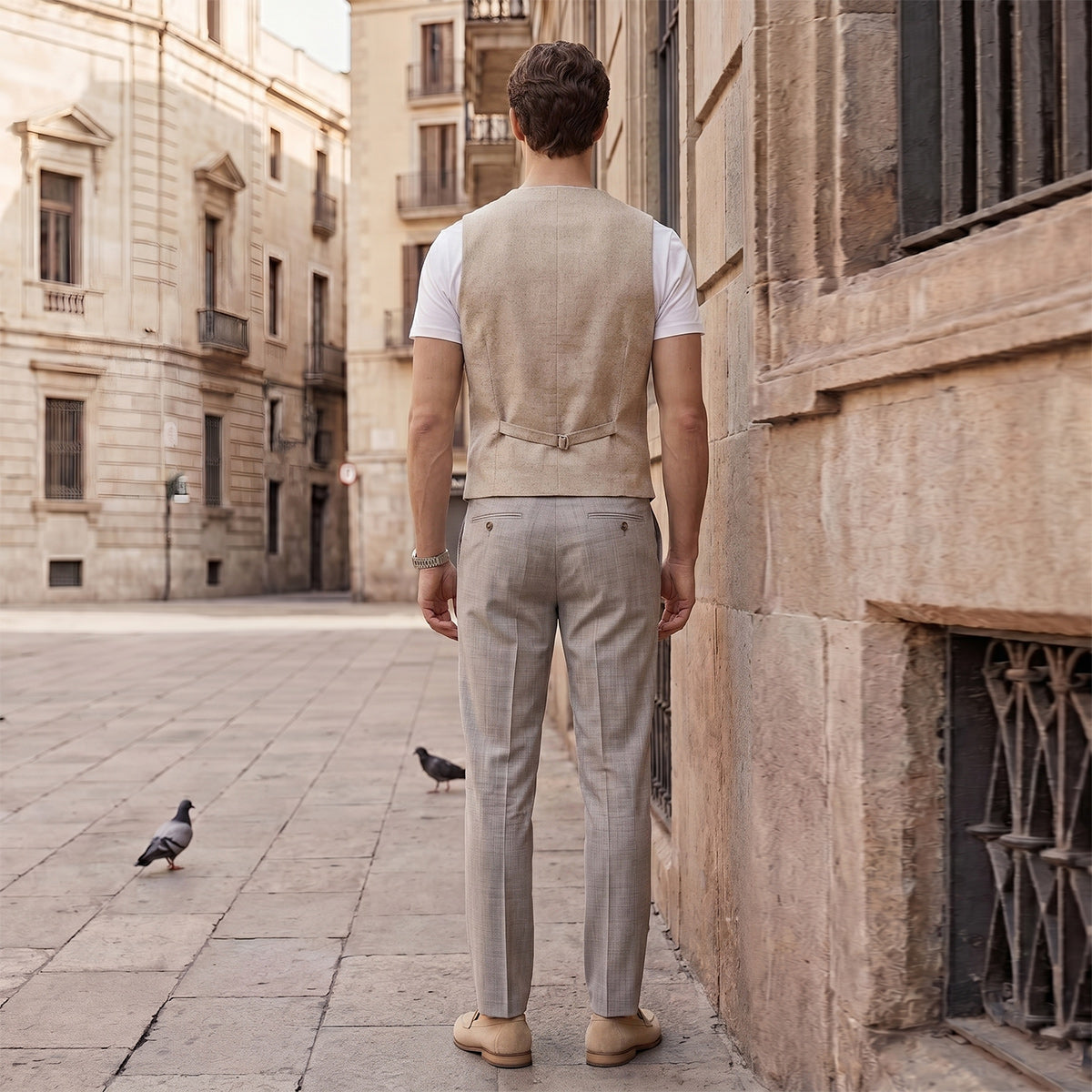 Tailored Fit Single Breasted Solid Colored Men's Wedding Vest